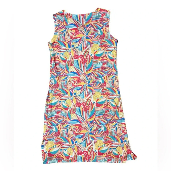 Chelsea Gunn Colorful V Neck Sleeveless Lightweight Dress Sz M - Picture 2 of 4